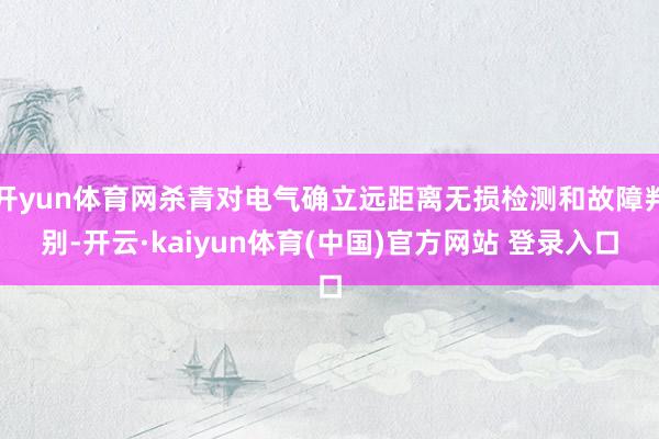 开yun体育网杀青对电气确立远距离无损检测和故障判别-开云·kaiyun体育(中国)官方网站 登录入口