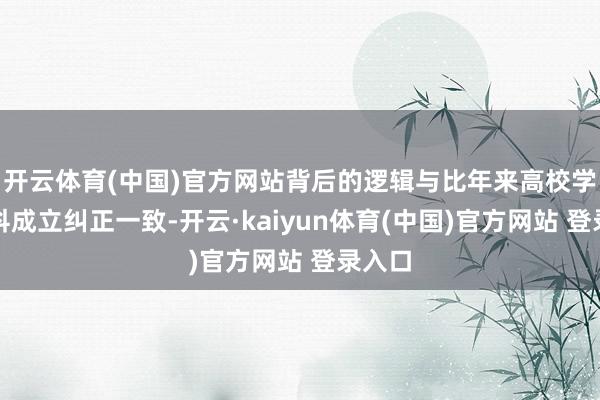 开云体育(中国)官方网站背后的逻辑与比年来高校学科专科成立纠正一致-开云·kaiyun体育(中国)官方网站 登录入口