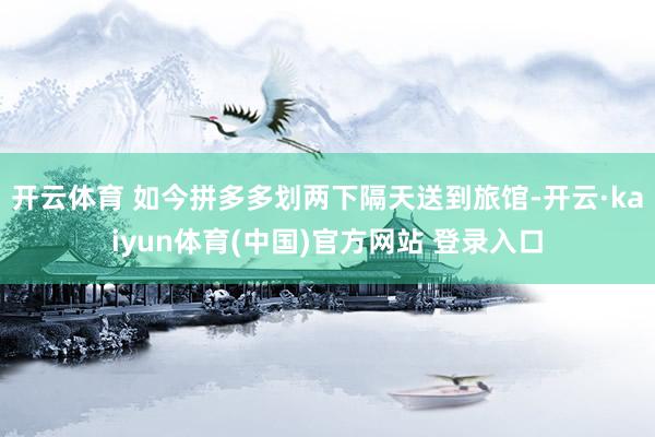 开云体育 如今拼多多划两下隔天送到旅馆-开云·kaiyun体育(中国)官方网站 登录入口