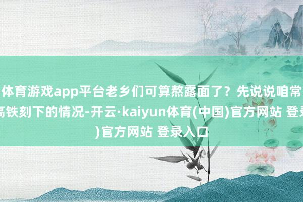 体育游戏app平台老乡们可算熬露面了？先说说咱常益长高铁刻下的情况-开云·kaiyun体育(中国)官方网站 登录入口
