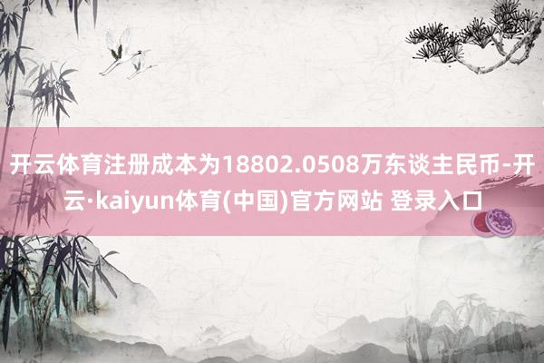 开云体育注册成本为18802.0508万东谈主民币-开云·kaiyun体育(中国)官方网站 登录入口