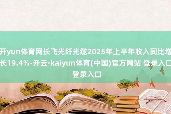 开yun体育网长飞光纤光缆2025年上半年收入同比增长19.4%-开云·kaiyun体育(中国)官方网站 登录入口